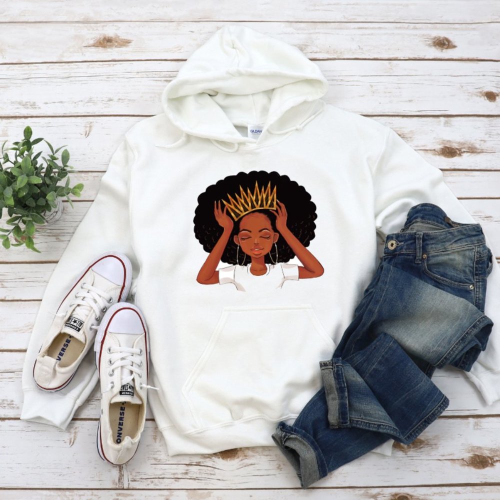 Queen Afro Hoodie. Best gift for her